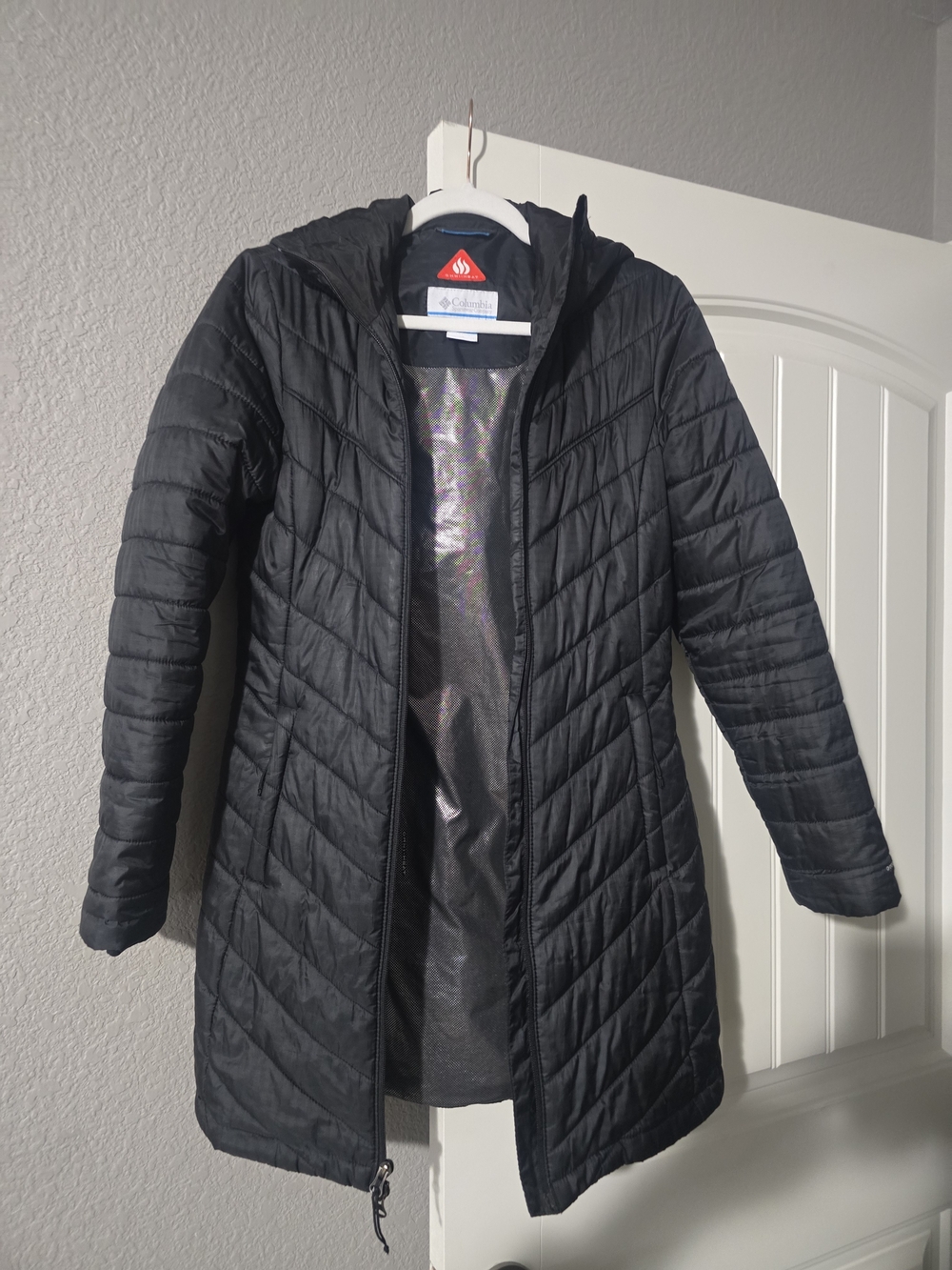 Columbia OMNIHEAT Women’s Black Quilted Long Puffer Coat with Hood